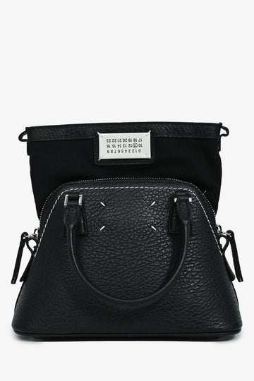 Maison Margiela Black Leather/Canvas Micro 5ac Classique Top Handle with Strap