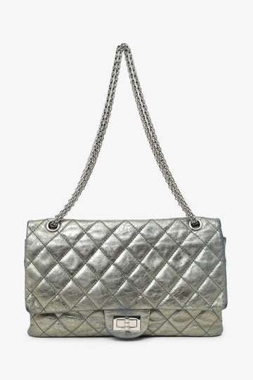 Pre-Loved Chanel™ Silver Metallic Reissue 226 Double Flap Bag (As Is)