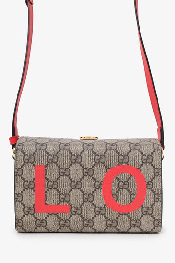 Gucci Brown CS Supreme Valentine\'s Day Mini 'Love' Trunk Box Bag