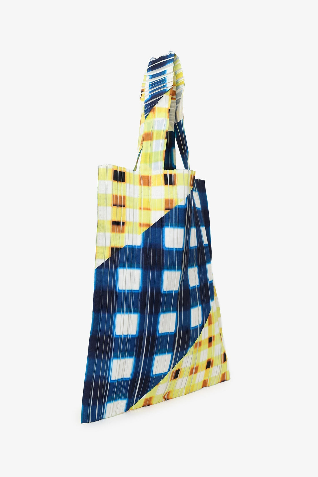 Pleats Please Issey Miyake AW21 Multicolour Trek Check Print Tote