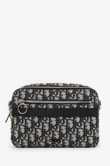 Christian Dior 2019 Navy/Cream Oblique Safari Bag with Strap