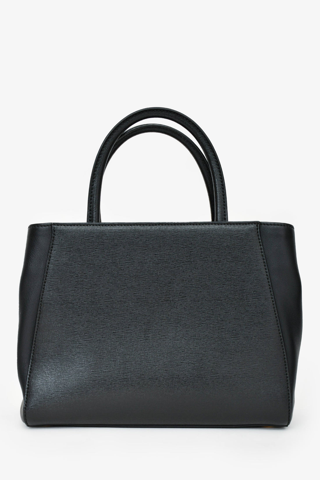 Fendi Black Leather Small 2Jours Tote with Strap