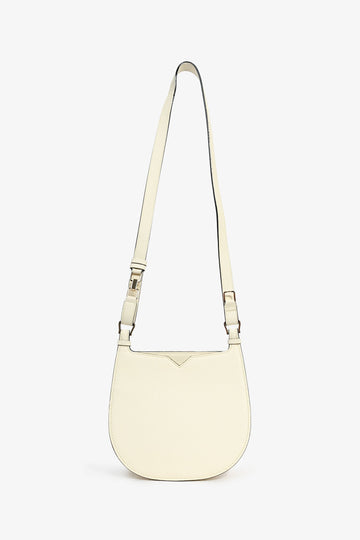 Valextra Cream Leather Hobo Weekend Mini Crossbody Bag