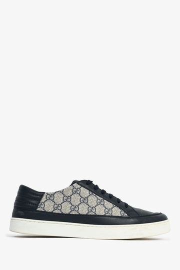 Gucci Navy Leather CS Monogram Sneakers Size 10 Mens