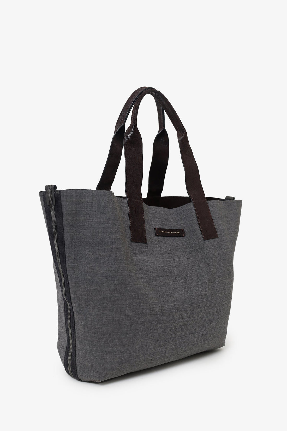 Brunello Cucinelli Grey/Brown Reversibile Monili Tote