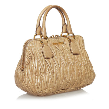 Miu Miu Matelasse Lambskin Leather Satchel (SHG-29622)