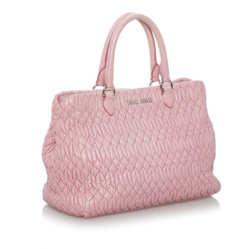 Miu Miu Matelasse Lambskin Leather Satchel (SHG-30245)