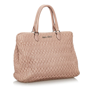 Miu Miu Matelasse Lambskin Leather Satchel (SHG-30323)