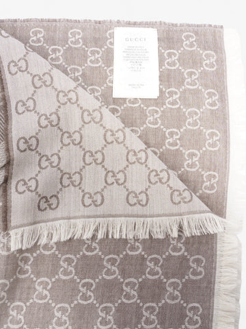 Gucci EC Supreme Scarf Grey Wool