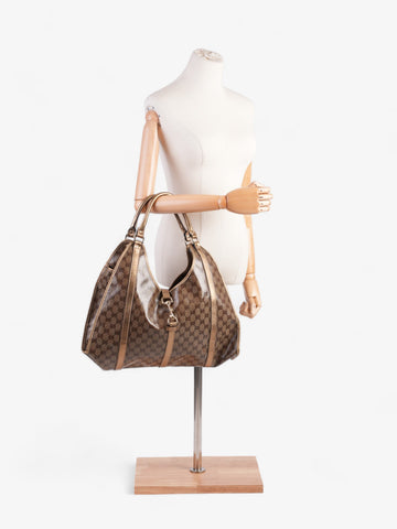 Gucci Crystal Jackie  Gold EC Supreme Patent Leather