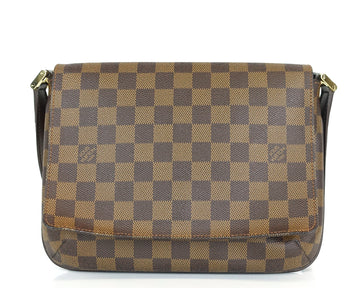 Louis Vuitto Musette Tango Damier Ebene Canvas Bag