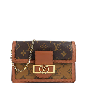 Louis Vuitto Dauphine Chain Wallet Reverse Monogram Bag