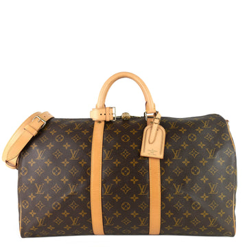 Louis Vuitto Keepall 50 Bandoulière Monogram Canvas Bag