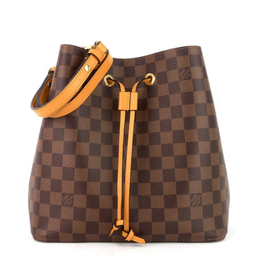 Louis Vuitto NéoNoé Saffron Damier Ebene Canvas Bag