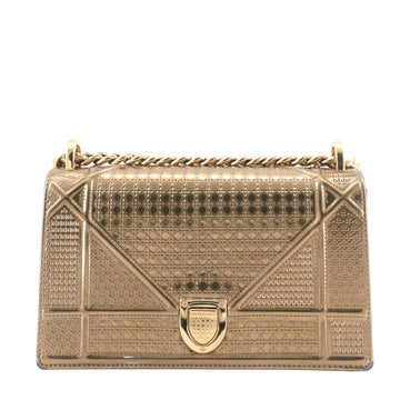 Diorama Medium Metallic Micro Cannage Flap Bag