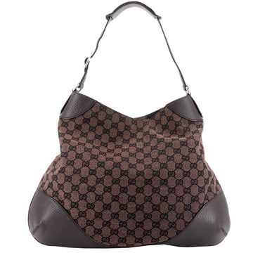 Gucci Brown EC Canvas Hobo Bag