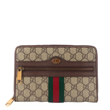 Gucci Ophidia Web EC Coated Canvas Double Zip Crossbody