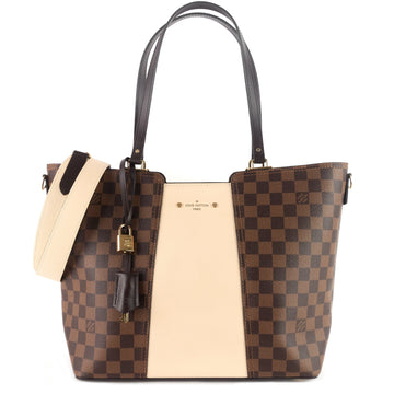 Louis Vuitto Jersey Damier Ebene Canvas And Taurillon Leather Tote Bag