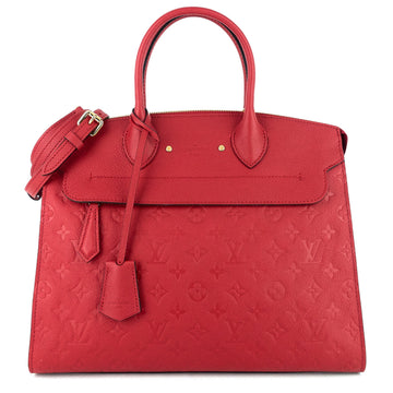 Louis Vuitto Pont-Neuf GM Red Monogram Empreinte Leather Bag