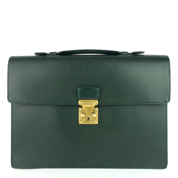 Louis Vuitto Serviette Kourad Taiga Leather Briefcase Bag