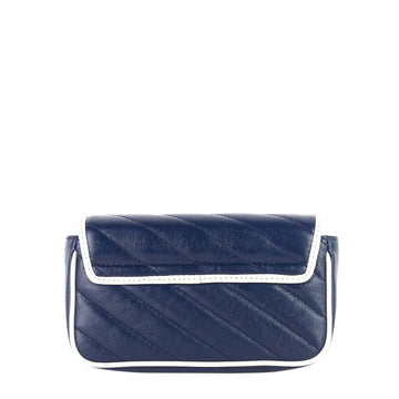 Gucci EC Marmont Diagonal Torchon Super Mini Leather Bag