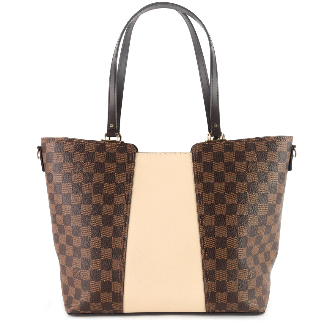 Louis Vuitto Jersey Damier Ebene Canvas And Taurillon Leather Tote Bag