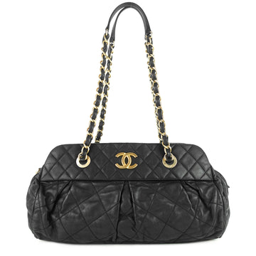 Chanel Chic Quilted Iridescent Calfskin Leather Bowling Bag