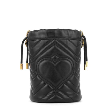 Gucci EC Marmont Leather Mini Bucket Bag
