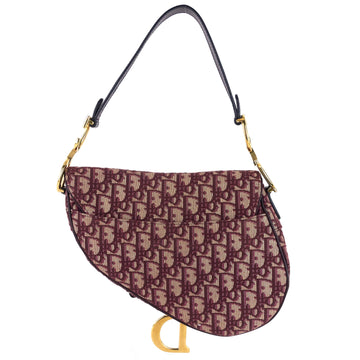 Red Oblique Jacquard Saddle Bag