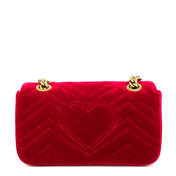 Gucci EC Marmont Mini Chevron Velvet Bag