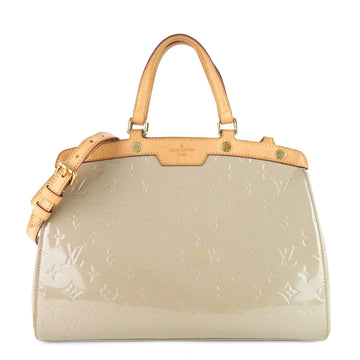 Louis Vuitto Brea MM Beige Poudre Monogram Vernis Leather Bag