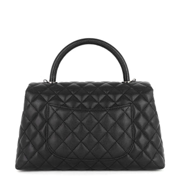Chanel CC Coco Small Caviar and Lizard-Embossed Calfskin Top Handle Bag