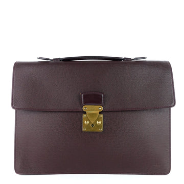 Louis Vuitto Serviette Kourad Taiga Leather Briefcase Bag