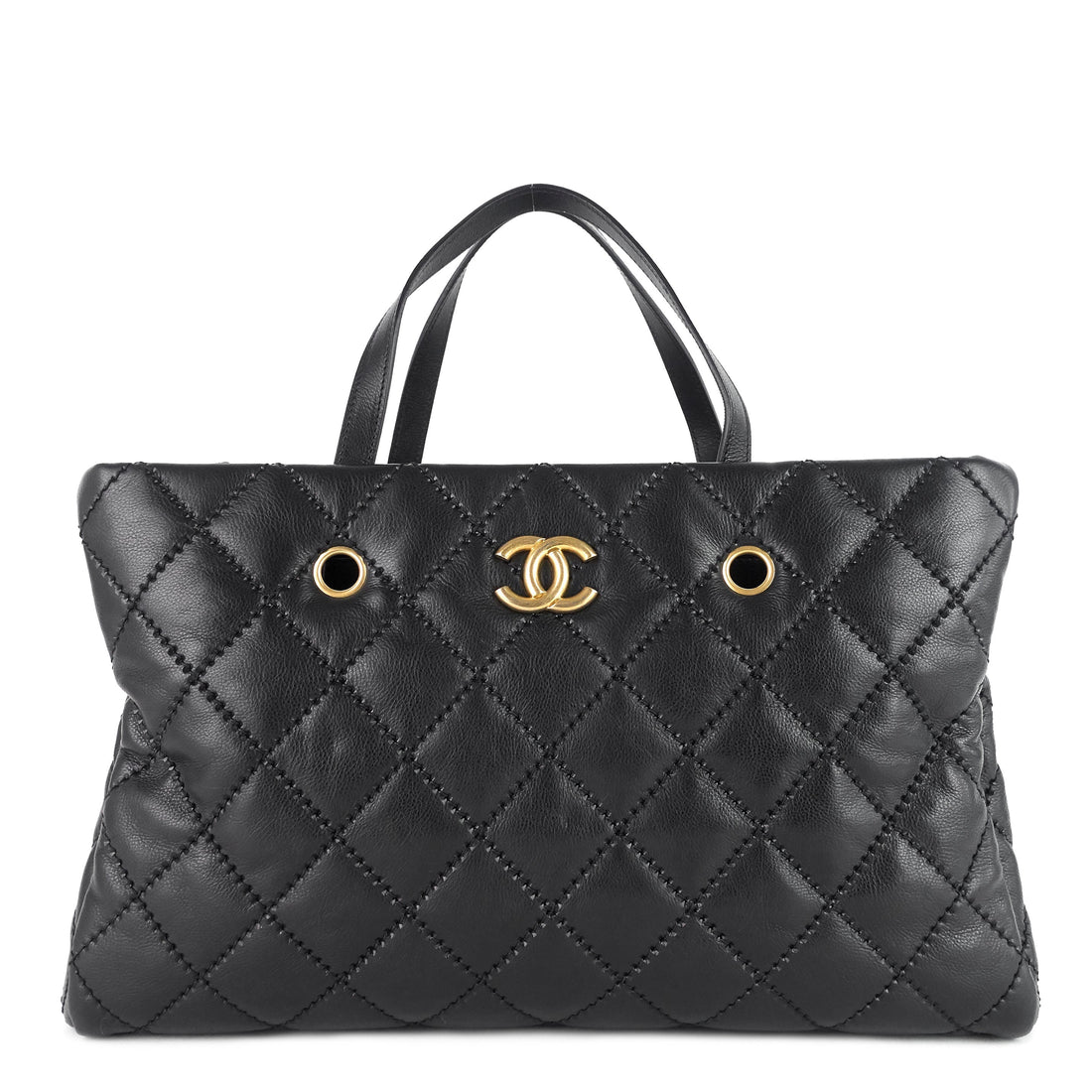 Chanel Retro Chain Large Calfskin Leather Shopping Tote Bag