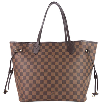 Louis Vuitto Neverfull MM Damier Ebene Canvas Bag with Pouch