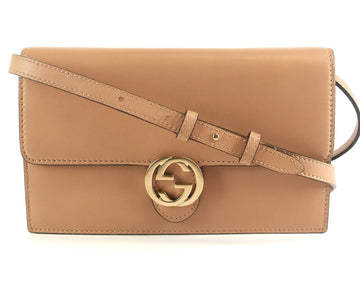 Gucci Leather EC Logo Wallet with Strap