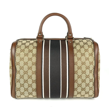 Gucci Monogram Canvas Web Boston Bag with Strap