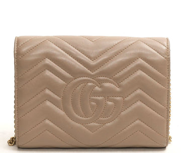 Gucci EC Marmont Matelasse Leather Wallet on a Chain Bag