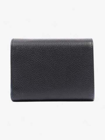 Prada Logo Wallet Black / Gold Saffiano Leather