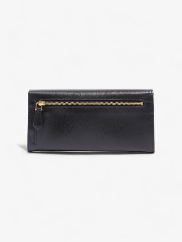 Prada Flap Continental Wallet Black Saffiano Leather
