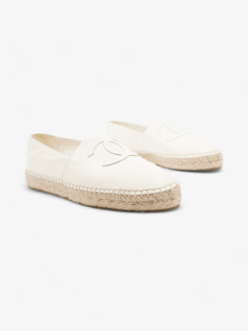 Chanel CC Cap Toe Espadrilles White Leather EU 41 UK 8