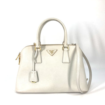 PRADA Handbag BL0837 Safiano leather white Triangle logo plate SAFFIANO LUX Women Used