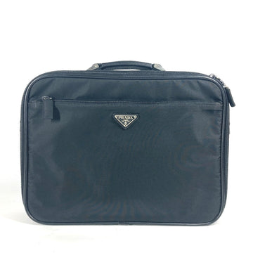 PRADA Handbag Nylon black Triangle logo plate