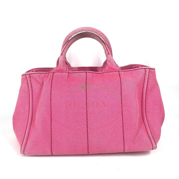 PRADA Handbag canvas pink Canapa logo M