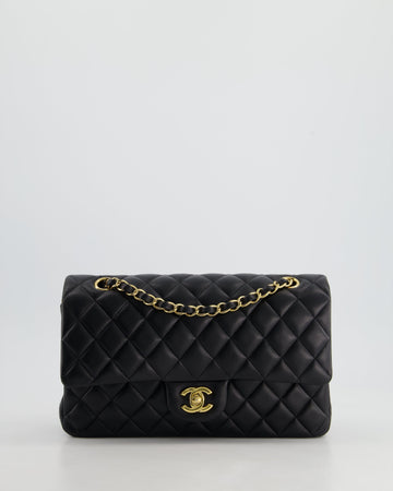 Chanel Medium Black Classic Double Flap Bag in Lambskin Leather with Gold Hardware