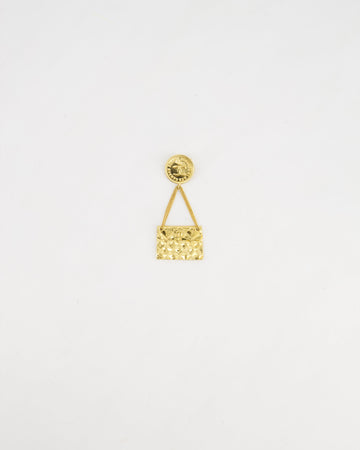 Chanel 24 K Gold plated Brooch Pin With CC Detail