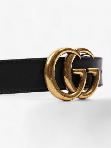 Gucci EC Marmont Thin Belt Black / Gold Leather 80cm / 32"