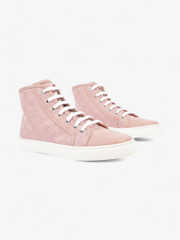Gucci EC Monogram High-Top Sneakers Pink / White Canvas EU 38 UK 5