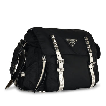 Prada Studded Vela Messenger Bag