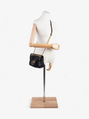 Gucci EC Marmont Black Matelasse Leather Small